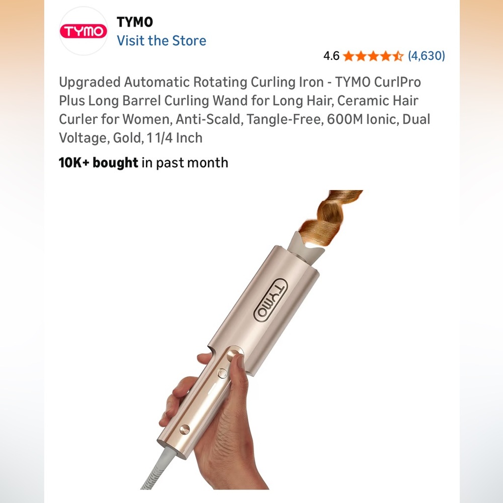 Gold Automatic Rotating Curling Iron